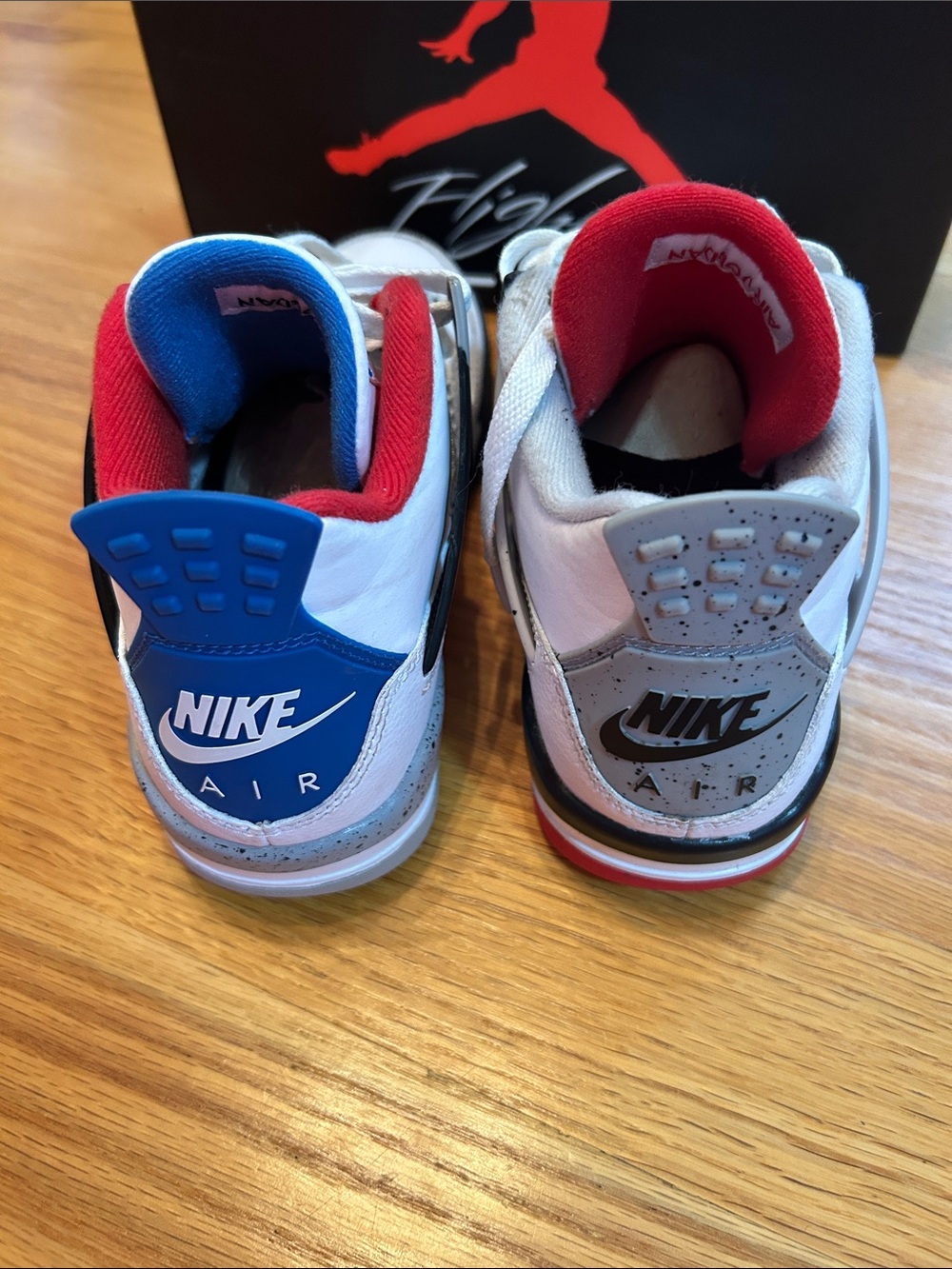 Jordan Kids White Sneakers with Red & Blue Accents - Picture 4 of 7